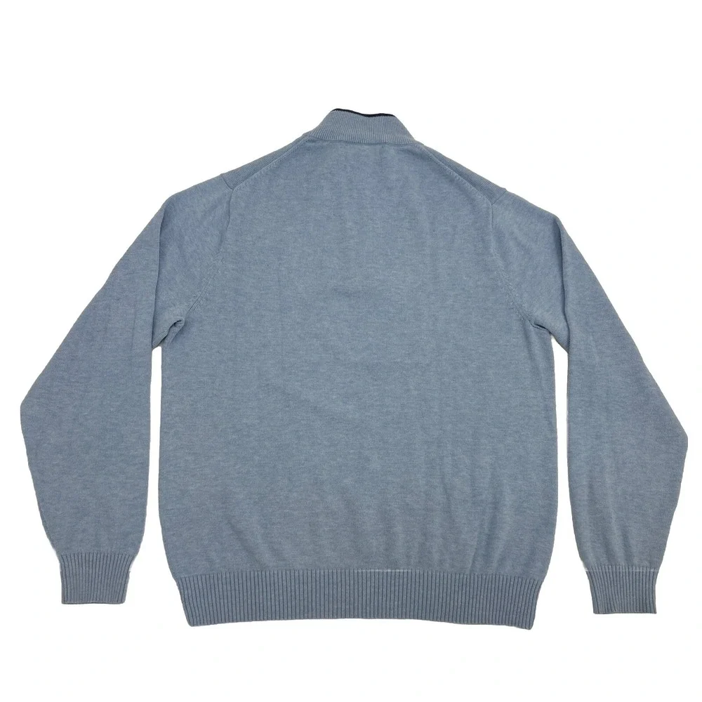 Vineyard Vines Quarter Zip Sweater Mens L Blue Whale‎ Logo Pullover Preppy